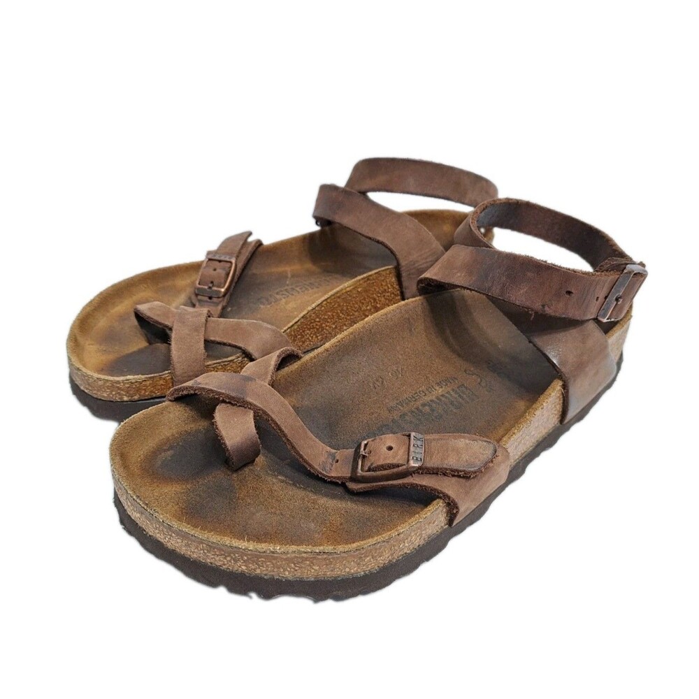 Birkenstock Yara Habana Ankle Strap Sandals Women's 5 Size 36 Strappy Brown
